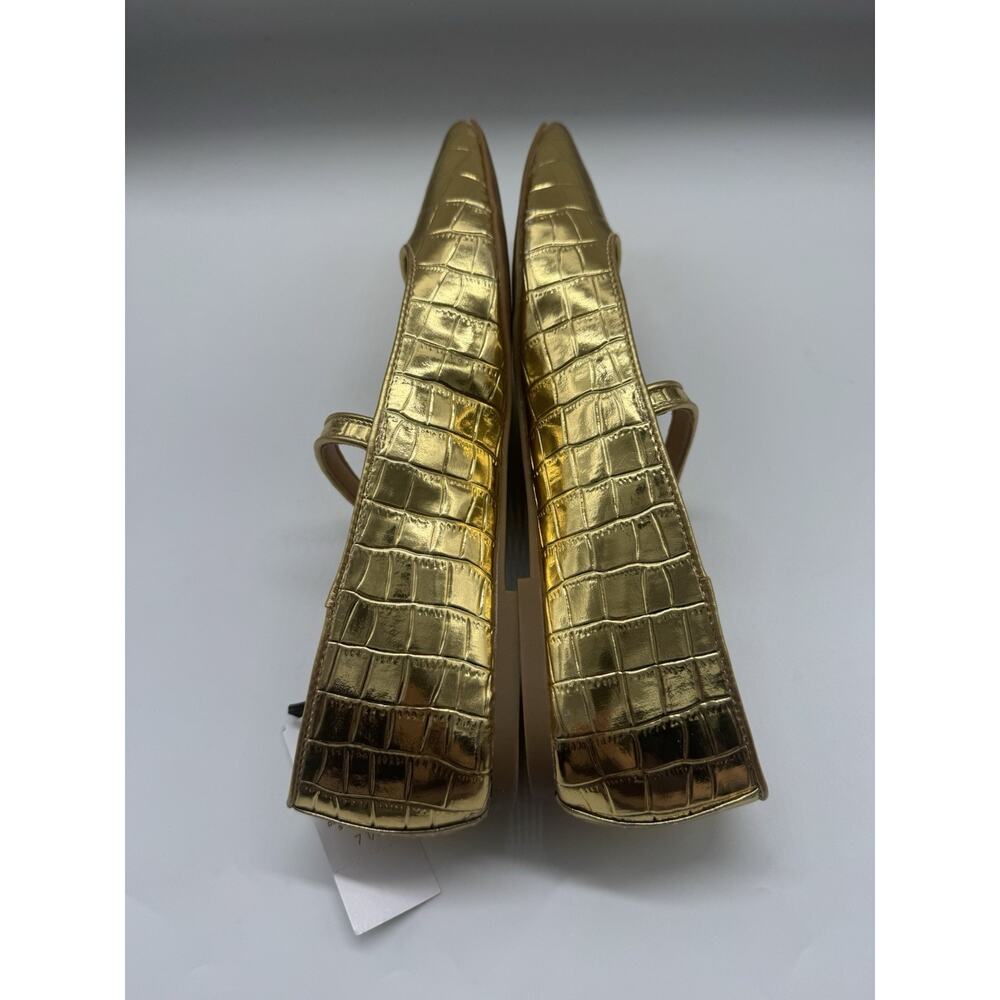 NWD LOFT Gold Square Toe Mary Jane Shoes Women’s Size 7.5 - Picture 9 of 11